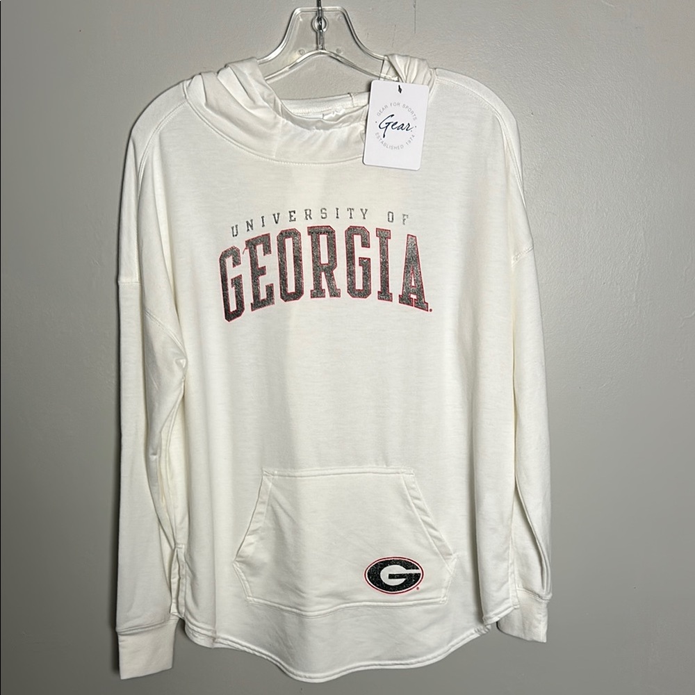 NWT Georgia Bulldogs Gear For Sports White Poncho Style Hoodie Shirt Women’s XS